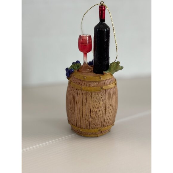 Wine-Themed Christmas Ornament With Barrel Design & "When In Doubt Add More Wine - Picture 2 of 3